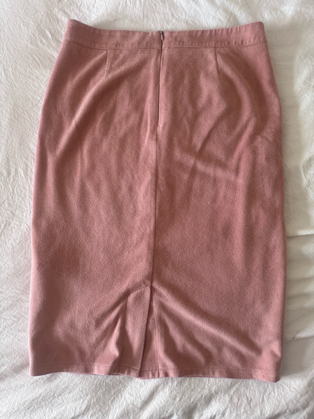 Lulus Superpower Blush Suede Pencil Skirt Pink - Size M - Picture 3 of 3